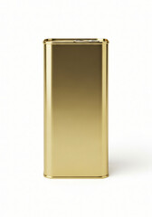 Can of golden olive oil isolated. Olive oil tin can package mockup. on white background