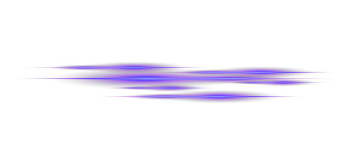 Narrow beam. Thin glowing horizontal stripe with smooth fade on Transparent background