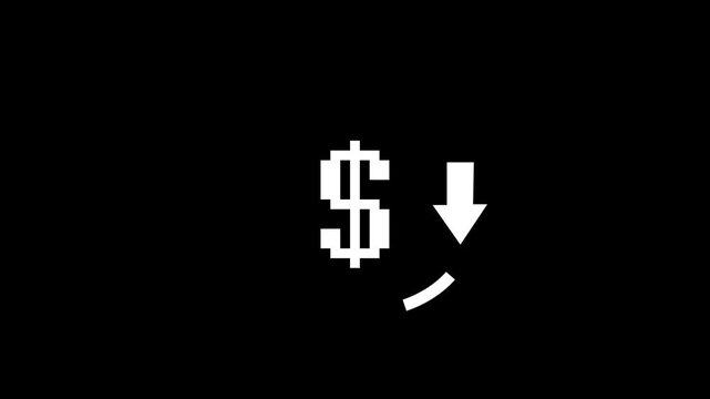 decrease icon. Reduce costs sign and symbol design background.