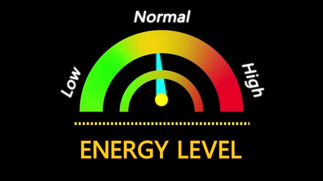 Energy Level Meter Indicator. body strength,and Health Awareness Concept