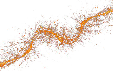 Lightning PNG golden energy lines on white background digital design
