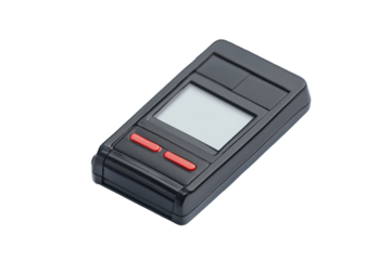 Medical glucometer with screen and buttons isolated on transparent background. Glucose meter glucometer isolated on white background.