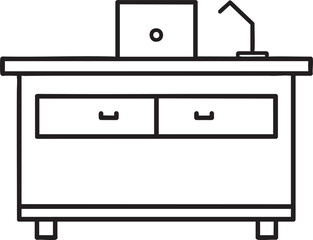 Reception Desk (School Office) vector icon on white background