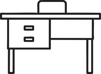 Reception Desk (School Office) vector icon on white background