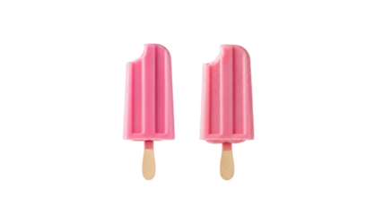 Pink ice cream stick has been bitten a little png