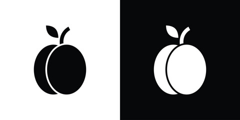 Apricot icon black silhouette pack. black and white icons
