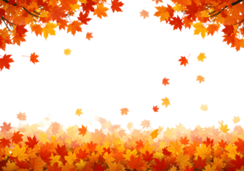 Autumn Leaves Falling A Beautiful Scattering of Orange, Red, and Yellow Maple Leaves