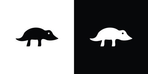 Ant eater icon black silhouette pack. black and white icons