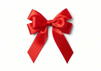 Decorative red bow isolated on white background.