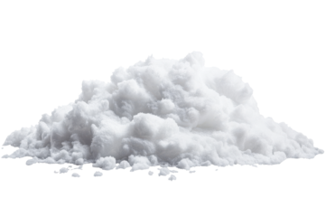 Pile of fluffy white snow isolated on transparent background. Pile of snow isolated on white background.