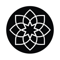 Fototapeta premium Arab Floor Decor Round Icon Design