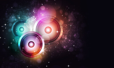 disco retro bright music banner