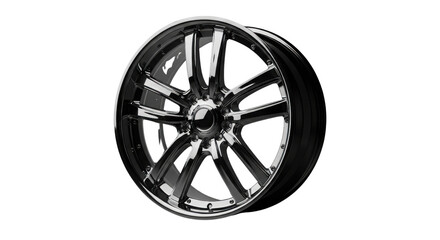 Obraz premium Chrome rim for car wheel close-up isolated PNG with Transparent Background