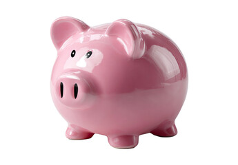 A charming pink piggy bank illustration with delightful details on transparent background
