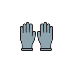 Obraz premium Pair of Light Blue Disposable Gloves on White Background medical hygiene