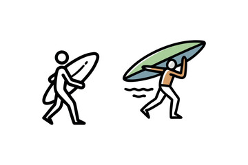 two man going surfing victor