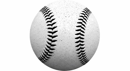 High-quality close-up of a classic white baseball with black stitching isolated on a clean background, perfect for sports-related projects and promotional materials.