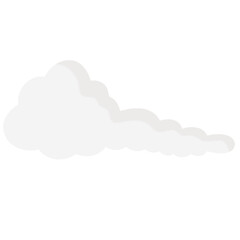 A long, stretched-out white cloud symbolizing wind or movement, often used in sky or landscape themes.