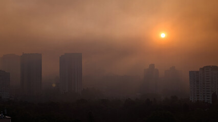 Kyiv Sunrise Covered in Smoke After Drone Attack and Fires
