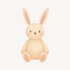 Fototapeta premium Cute watercolor bunny illustration.