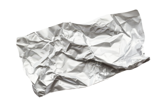 Crumpled white paper texture isolated on transparent background. Light gray crumpled piece of paper or sticker isolated on white background.