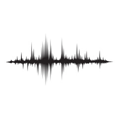 Sound wave isolated on white background, representing audio frequency and signal processing visualization