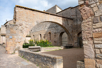 old architecture around the abbey of cluny in france