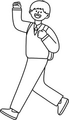 수능 교복 학생 캐릭터 라인드로잉 색칠공부(test school student character line drawing coloring)