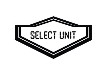 Modern geometric badge with digital text "SELECT UNIT" for branding or design projects