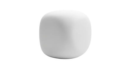 Minimalist white cube object on black background