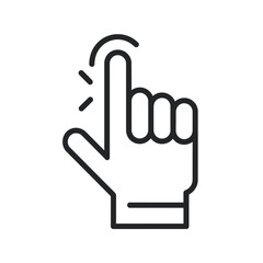 Minimalistic line art illustration of a touching finger gesture for digital interfaces vector eps scalable icon silhouette White background