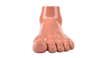Isolated mannequin leg foot, anatomical model with individual toes and arch, body part