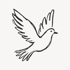 Fototapeta premium Minimalist dove line drawing