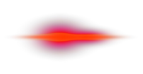 Fiery Red Orange Horizontal Light Flare on Clear Background
