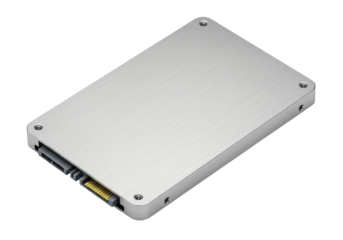 Isolated Silver Solid State Drive SSD Internal Computer Component for Fast Data Storage