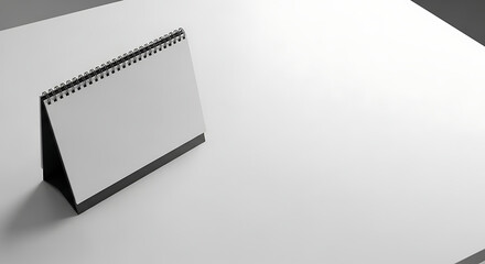 Blank desktop calendar on a white surface, perfect for scheduling and planning your projects
