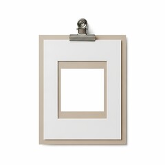 Minimalist Clipboard with White Mat and Empty Frame for Professional Presentations and Design Mockups