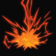 lightning explosion anime style lightning vector , electricity illustration , lightning anime style , realistic lightning illustration