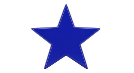 Isolated Shiny Dark Blue Five-Pointed Star Shape Decor Element Graphic Design Object Rendered Art