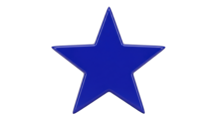 Isolated Shiny Dark Blue Five-Pointed Star Shape Decor Element Graphic Design Object Rendered Art