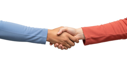 Isolated hands in handshake, agreement between two people, business teamwork and trust, meeting