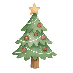 watercolor tree christmas full lamp