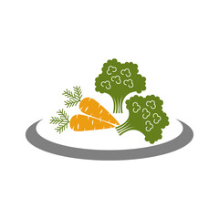 Healthy eco food icon logo design