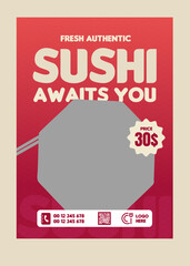 Fresh Authentic Sushi Awaits You - Restaurant Promotional Flyer