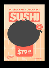 Fresh Authentic Sushi Awaits You - Restaurant Promotional Flyer