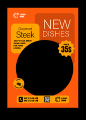 Gourmet Steak New Dishes Promotion Flyer