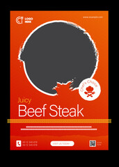 Gourmet Steak New Dishes Promotion Flyer