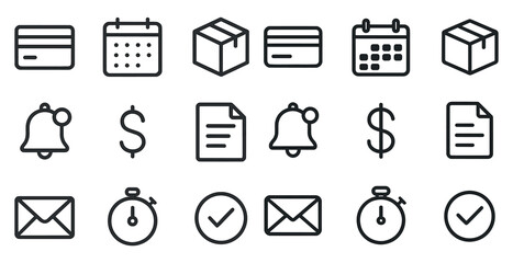 Office and productivity icons set &ndash; linear, outline, business and work tools