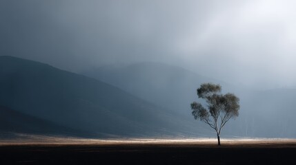 A single tree standing strong in a landscape devastated by fire.
