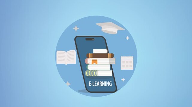 Online courses e-learning vector banner,digital education through internet 